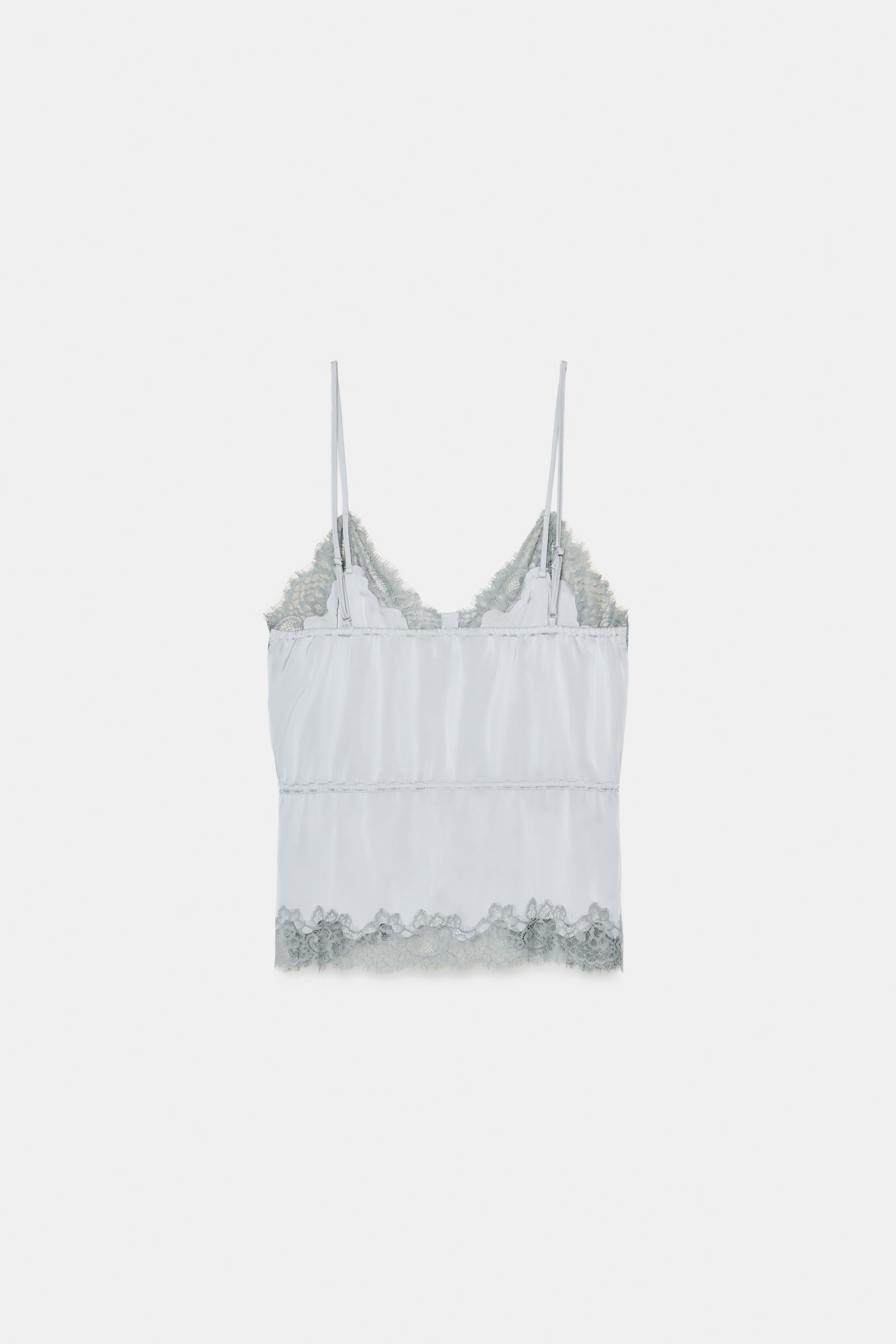 TOP SATINÉ EN DENTELLE